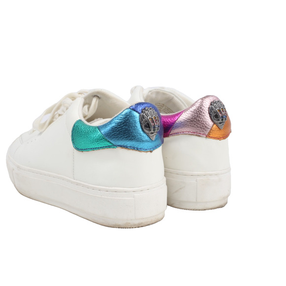 Kurt Geiger London Laney Eagle White Leather Sneakers Size 39 Metallic Rainbow - Picture 3 of 16